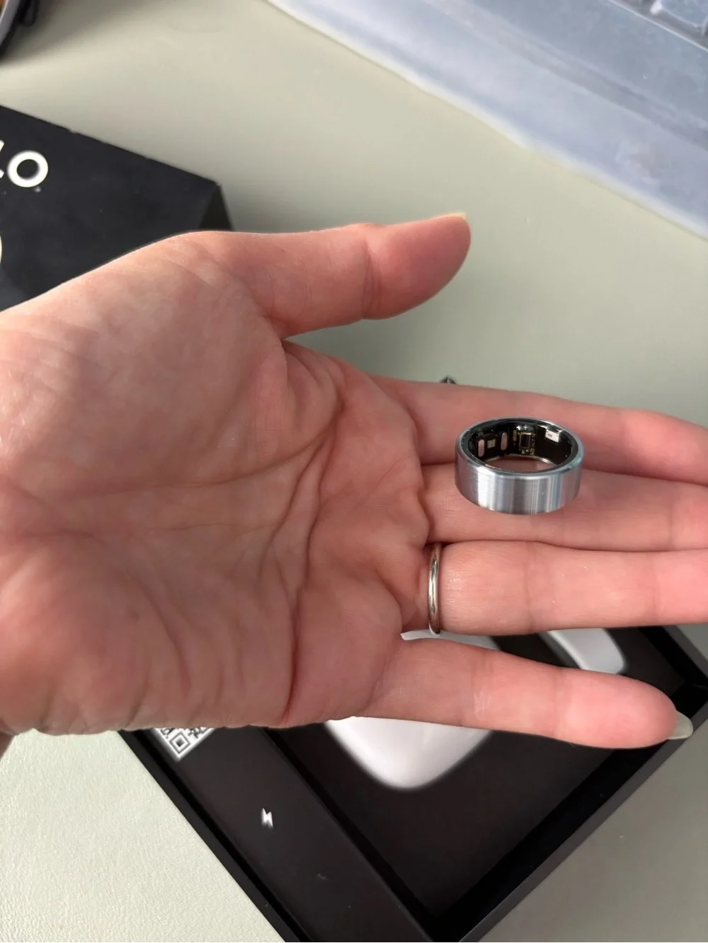 QALO QRNT SLIM Smart Ring Silver sz 7